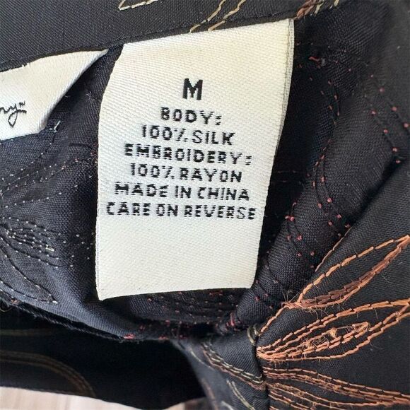 French Laundry Women's M Silk Black Beaded Embroidered Blazer Career Jacket - Picture 5 of 8